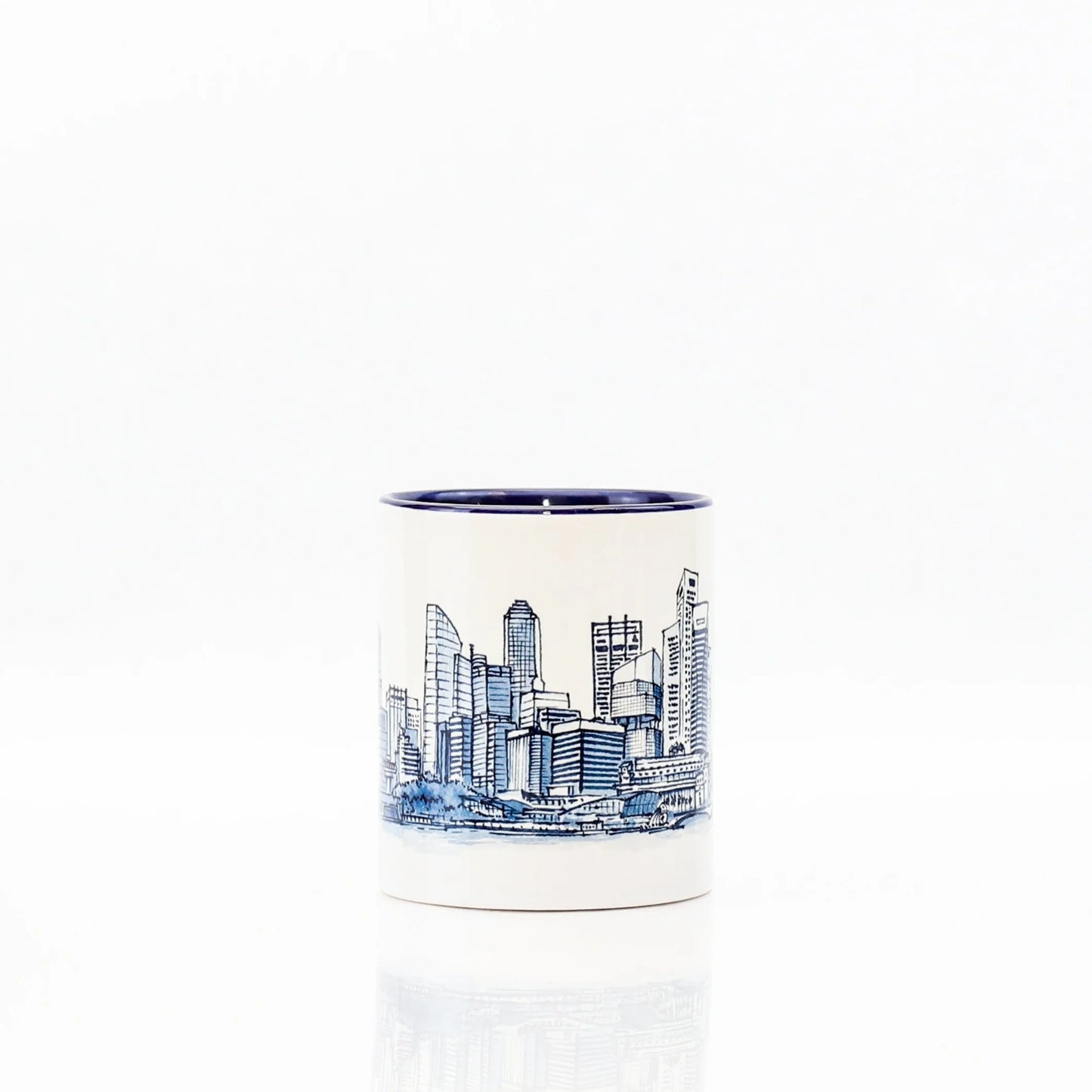 Singapore Themed Mugs Blue & White