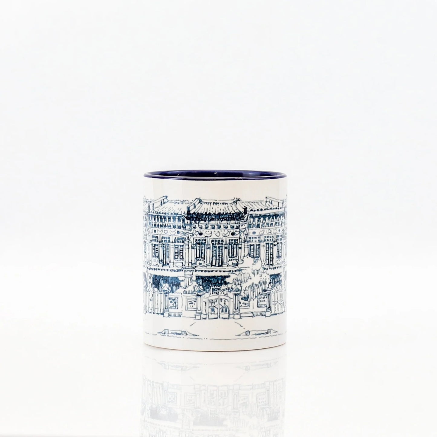 Singapore Themed Mugs Blue & White