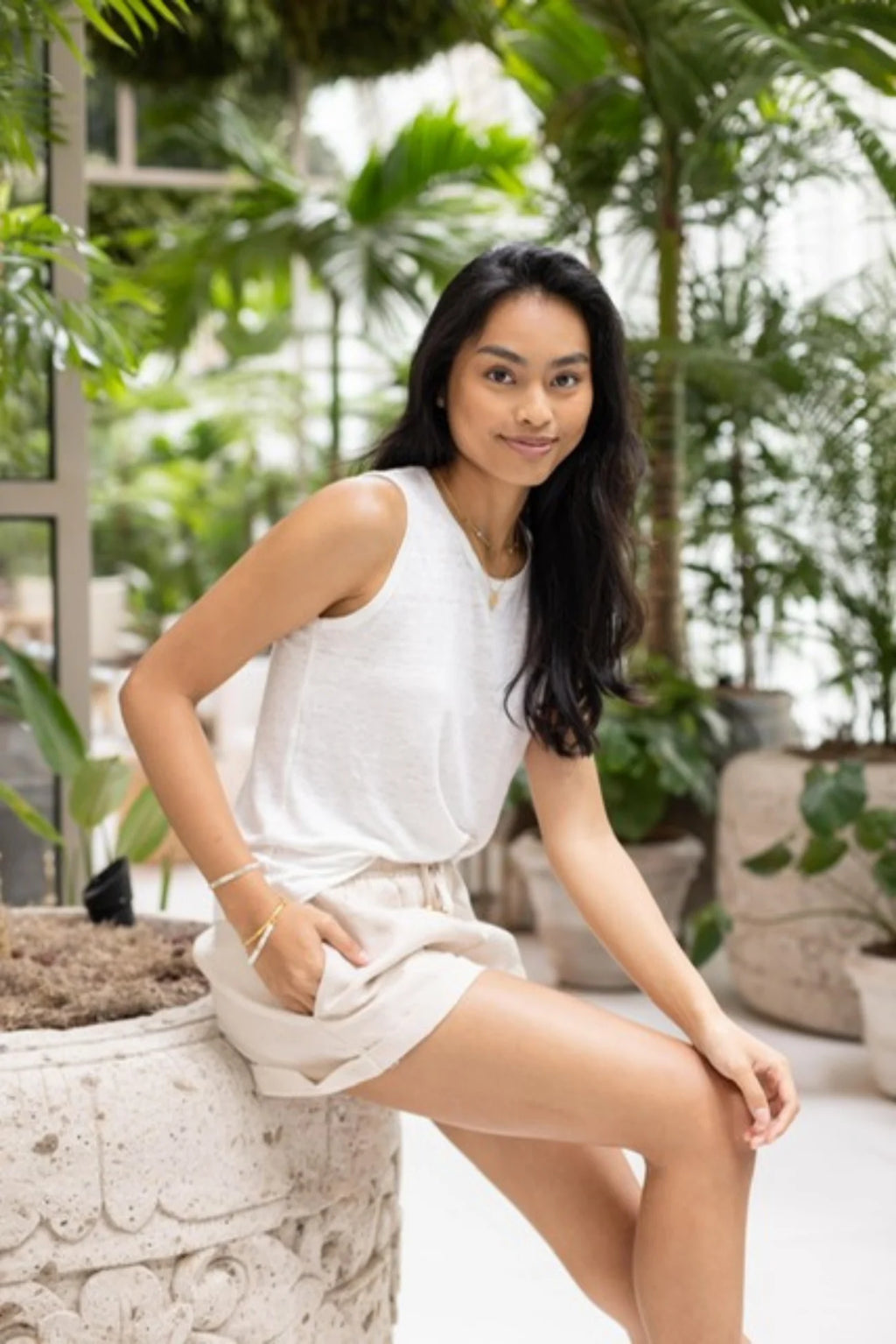 Classic Linen Shorts in Oat