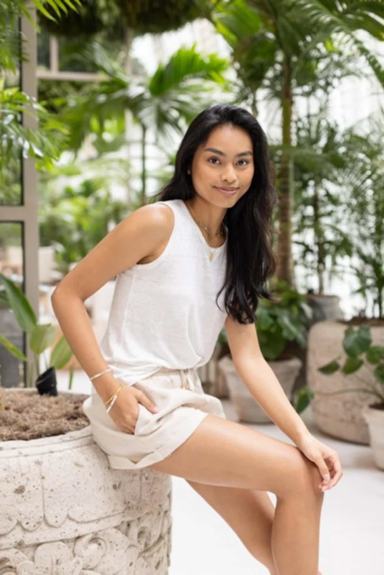 Classic Linen Shorts in Oat