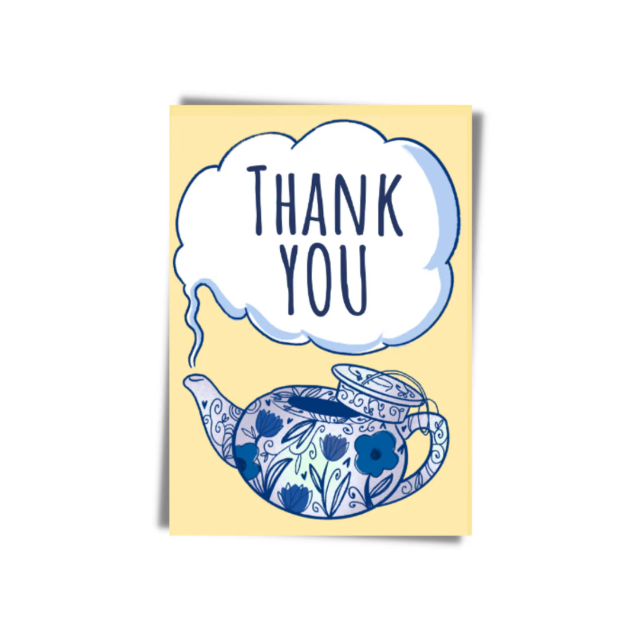 GREETING CARD: THANK YOU- TEAPOT