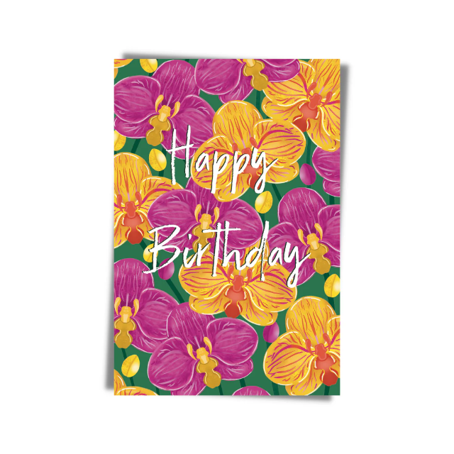 GREETING CARD: HAPPY BIRTHDAY ORCHID