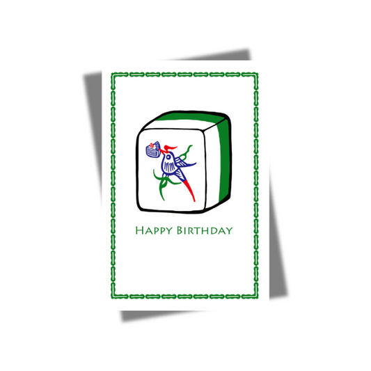 GREETING CARD: BIRTHDAY - MAHJONG SPARROW