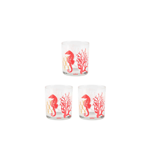 Coral Set of 3 Drinking Glass