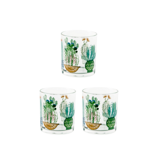 Cactus Set of 3 Drinking Glasses