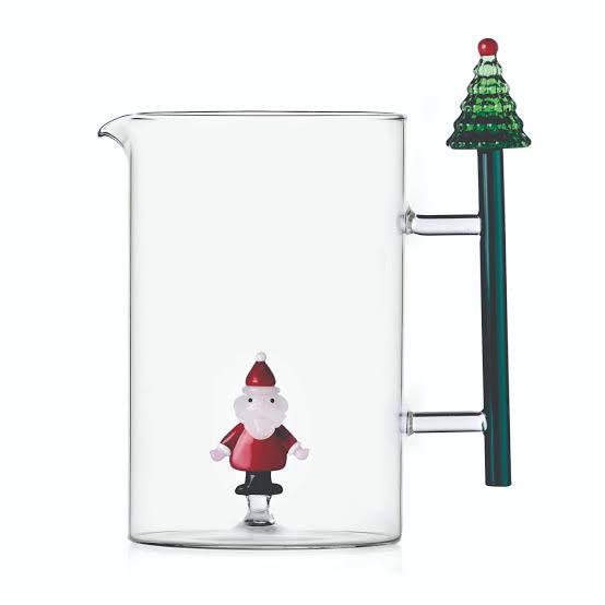 Jug with Christmas Tree Handle and Santa Claus