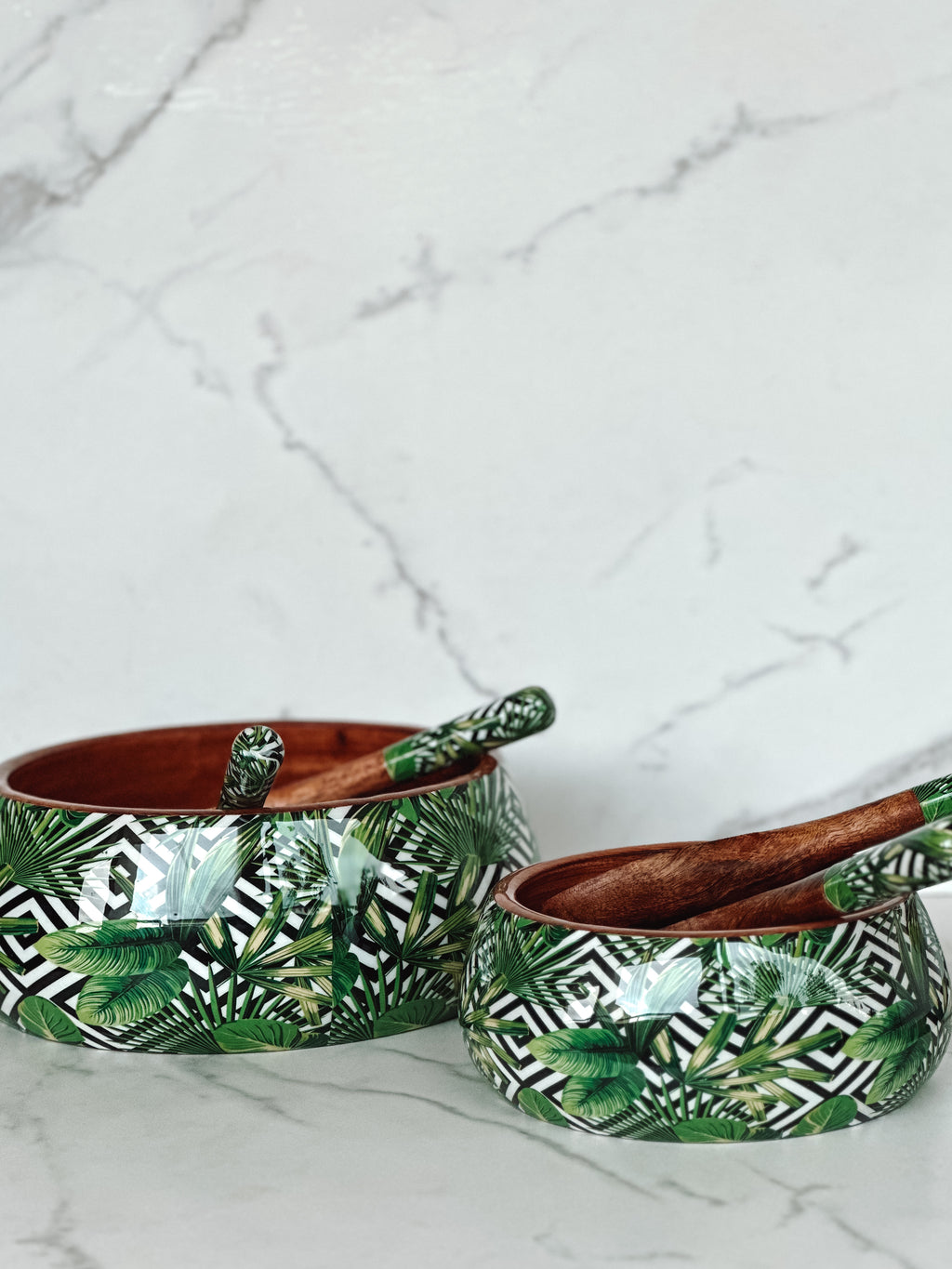 Green Forest Salad Bowl Set