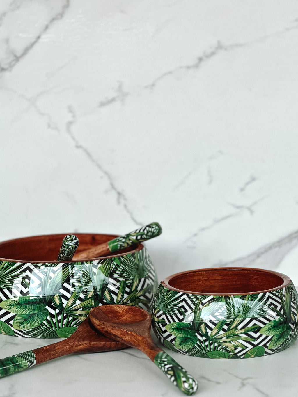 Green Forest Salad Bowl Set
