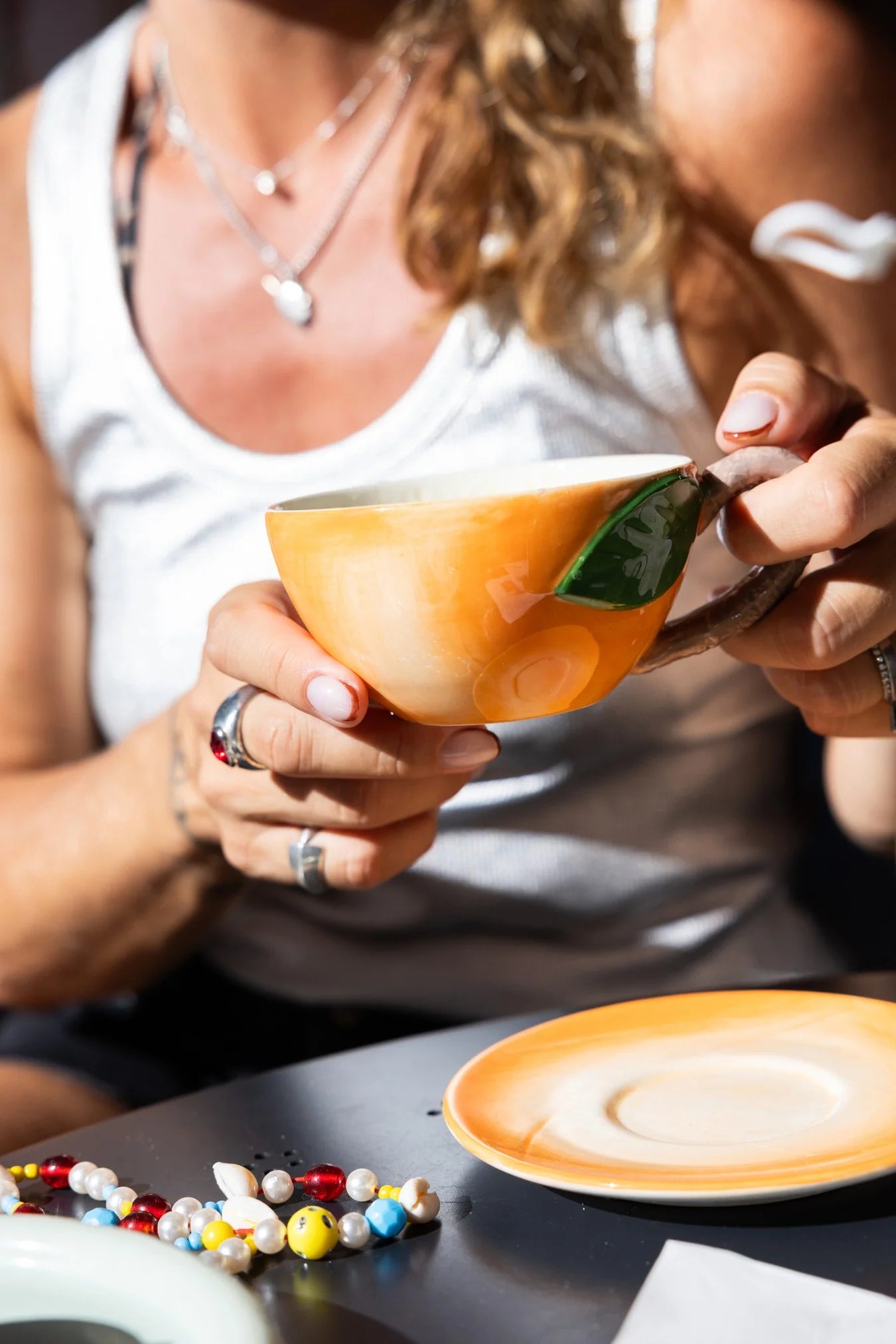 Peach Cup & Saucer