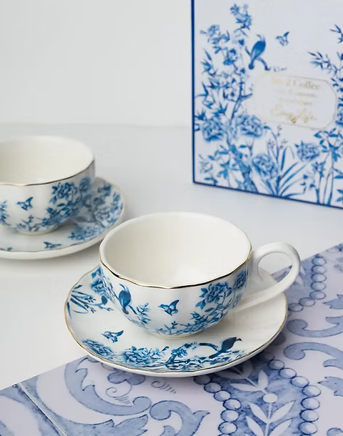 Set of 2 Cups with Saucers 100 ml Paradise Garden