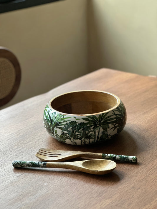 Salad Bowl With Servers Set - Amazonia Day