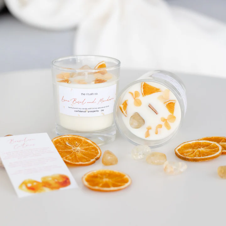 Lime Basil and Mandarin - Crystal Candle (5oz Regular)