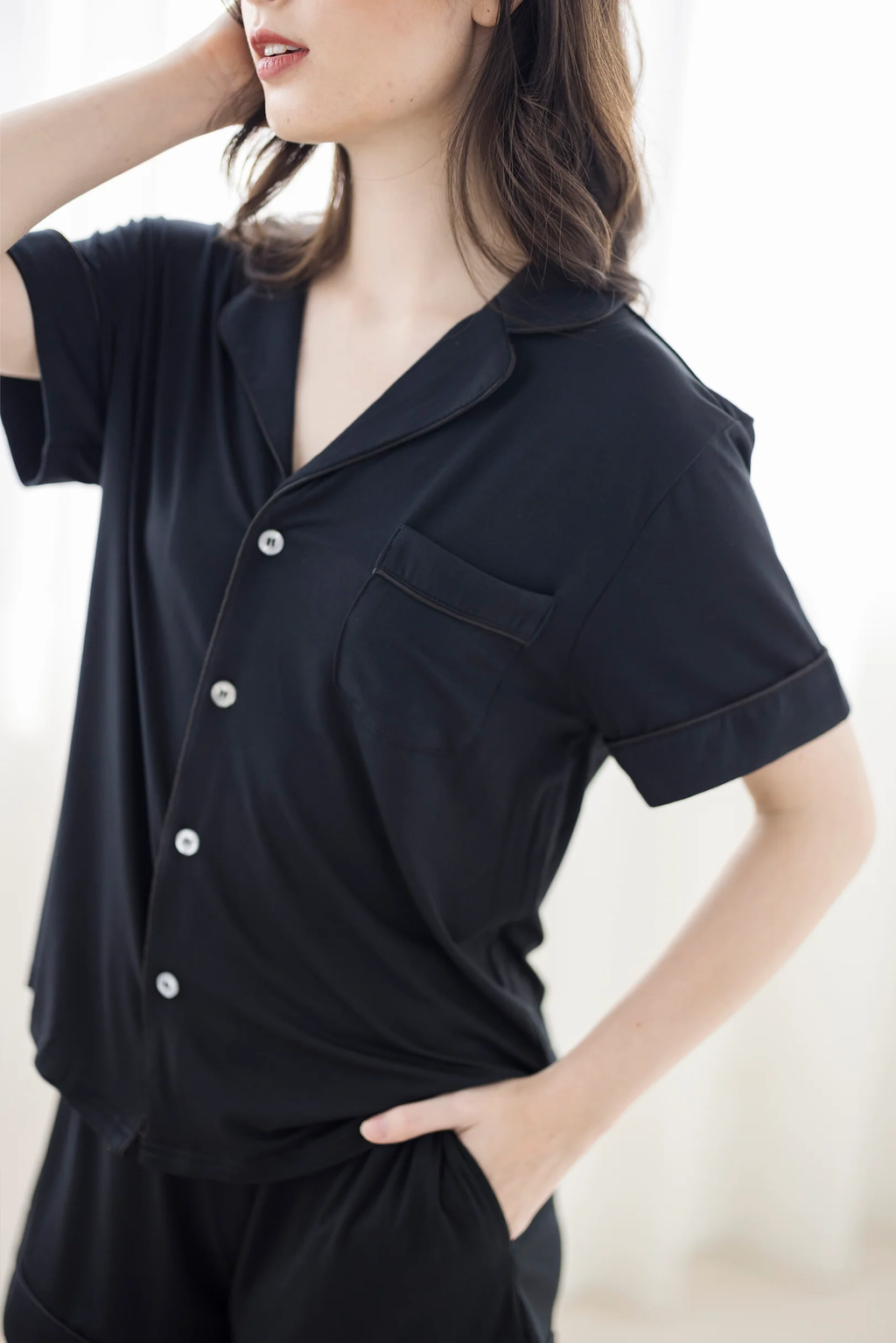 Signature Pyjamas Set in Noir