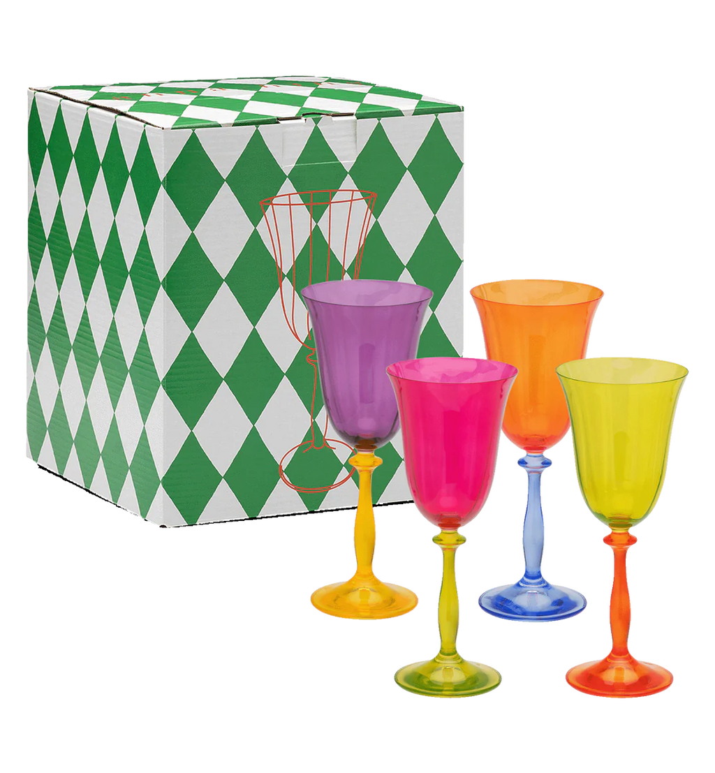 Multicoloured Wine Glass Set of 4 - Anna and Nina