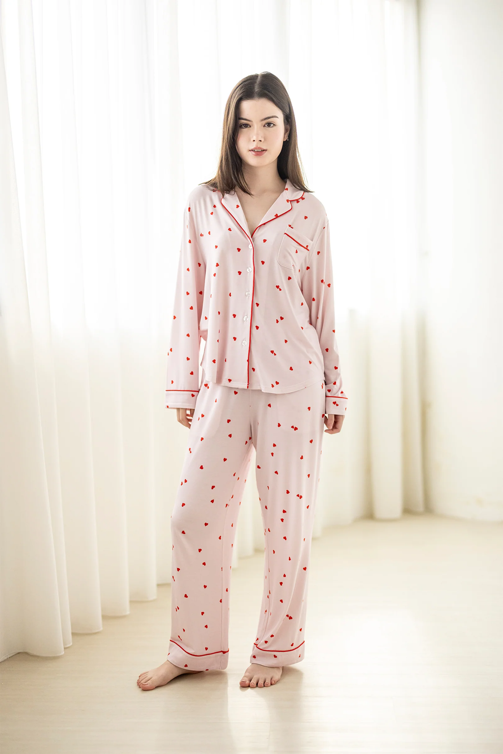 Signature Long Pyjamas Set in Hearts