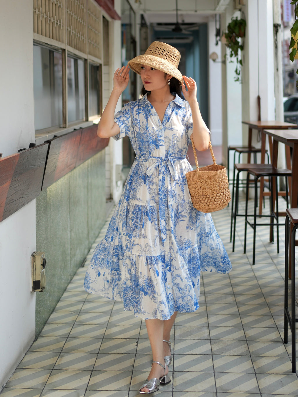 Whitney Shirt Dress - Blue Romance