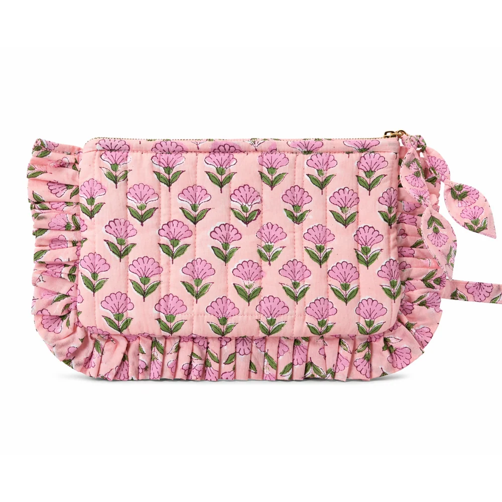 Frills Block Print Pouch