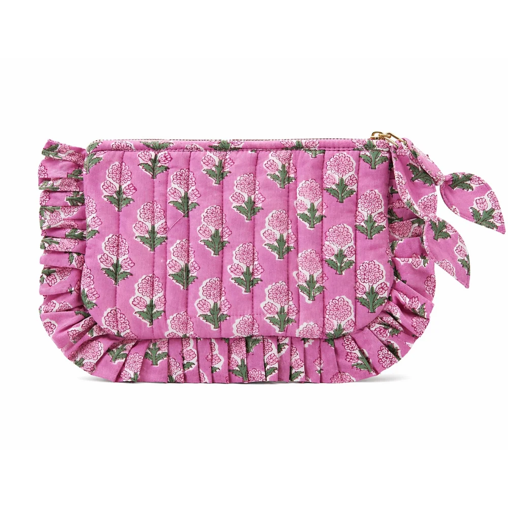 Frills Block Print Pouch