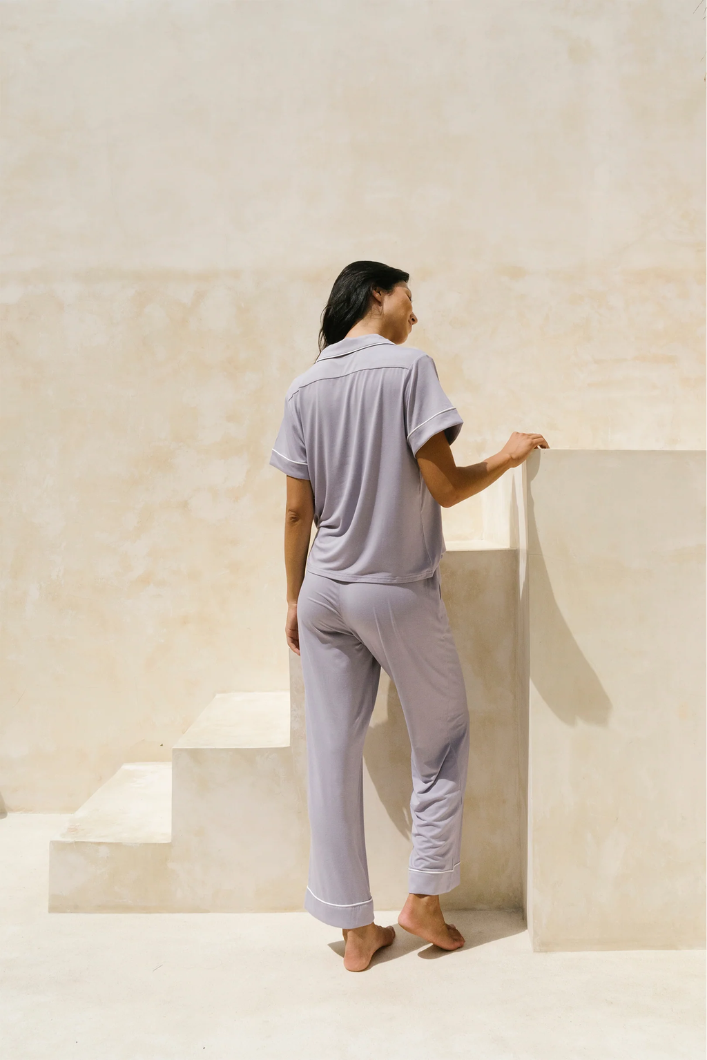 Signature Pants Set in Lilac Grey