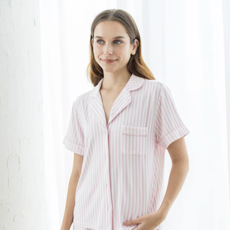 Signature Pyjamas Set in Pink Stripes