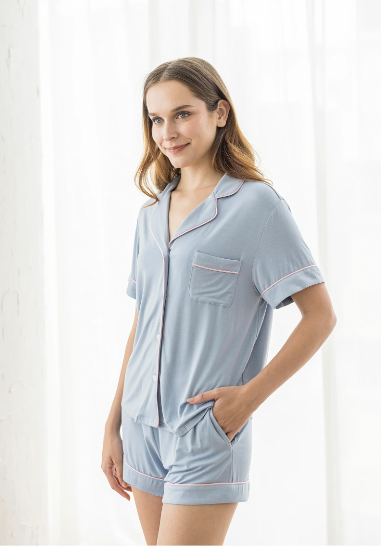 Signature Pyjamas Set in Powder Blue