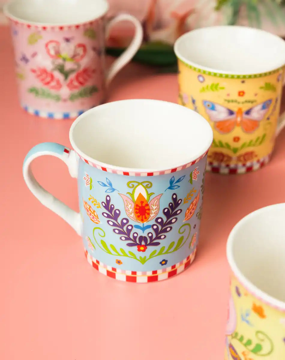Set of 4 Mugs 300 ml Spring Folk
