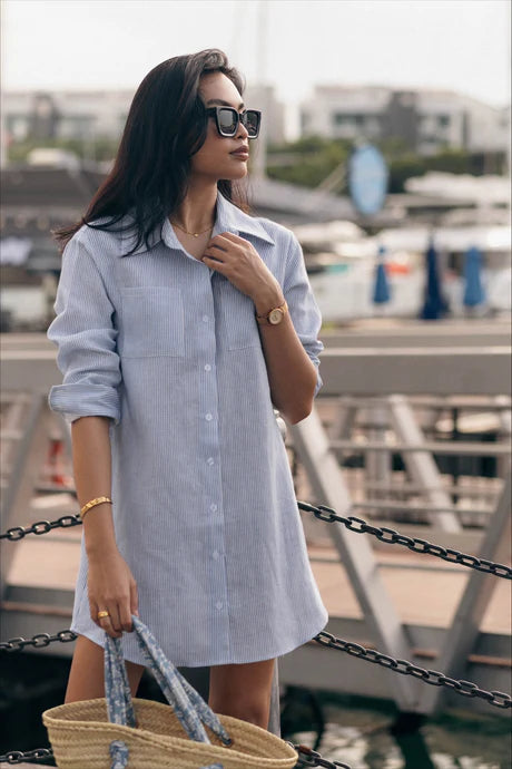 Classic Linen Shirt Dress (3 Colours)