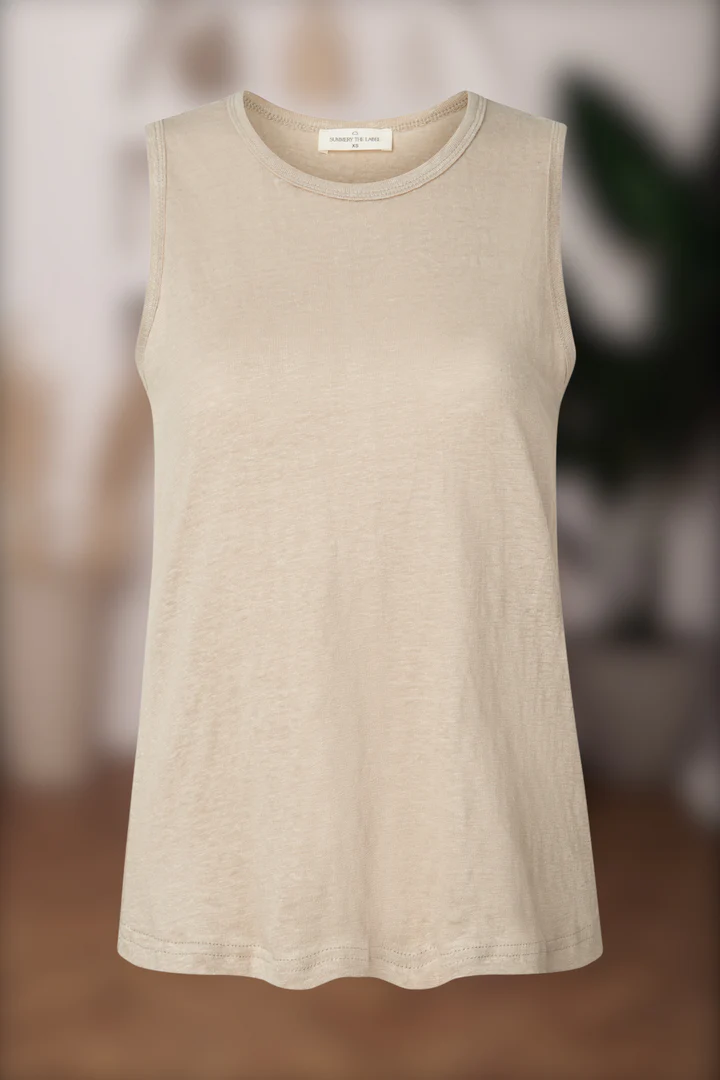 Classic Linen Knit Tee in Oat