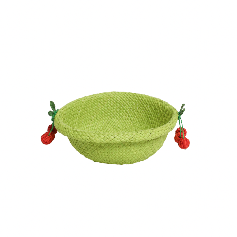 Iraca Palm Garden Basket with Cherries
