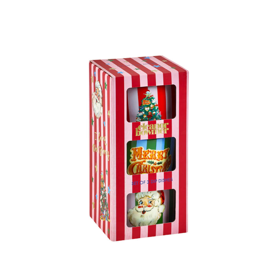 Christmas Candy Stipe Dip Bowls Set of 3
