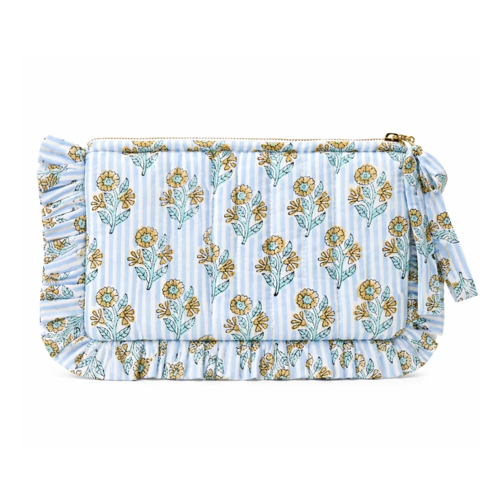 Frills Block Print Pouch
