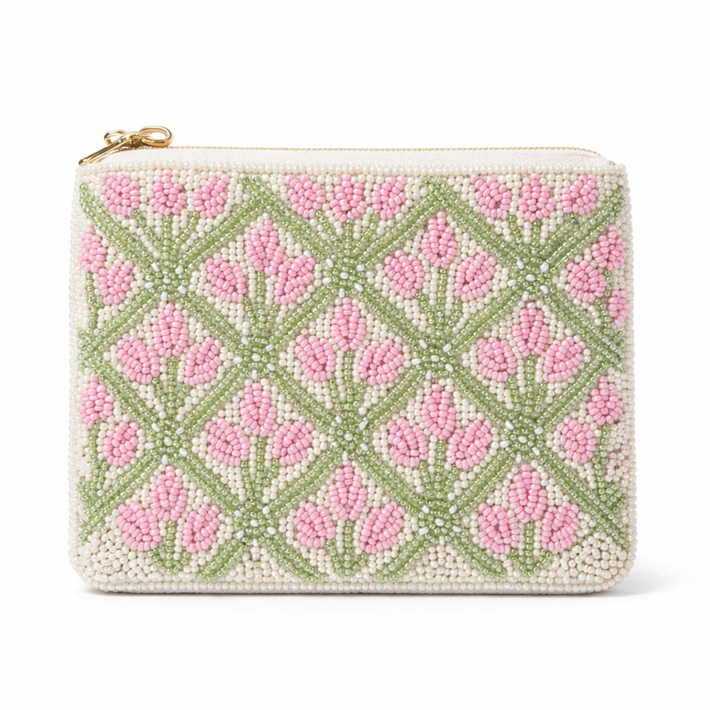 Hand-Embroidered Beaded Coin Pouch