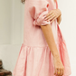 Classic Linen Drop Waist Dress in Sunset Dusty Pink