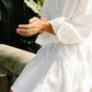 Classic Linen Drop Waist Dress in Summery White