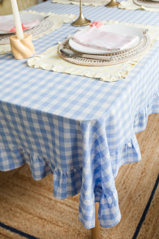 Gingham Ruffle Tablecloth