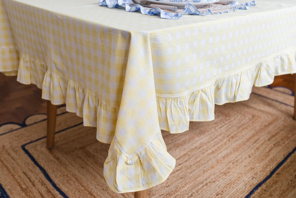 Gingham Ruffle Tablecloth