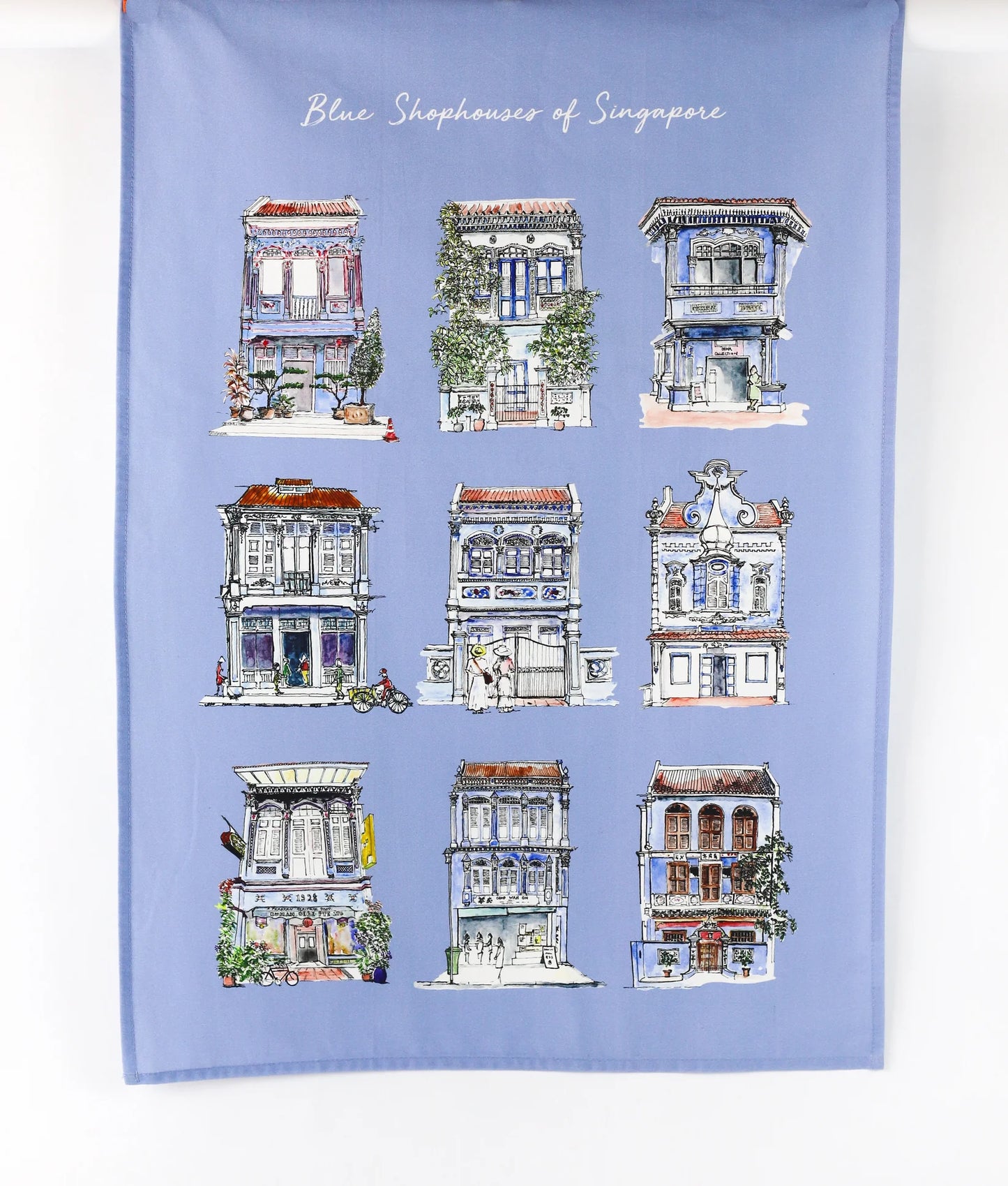 Organic Cotton Tea Towel (Blue Shophouse)
