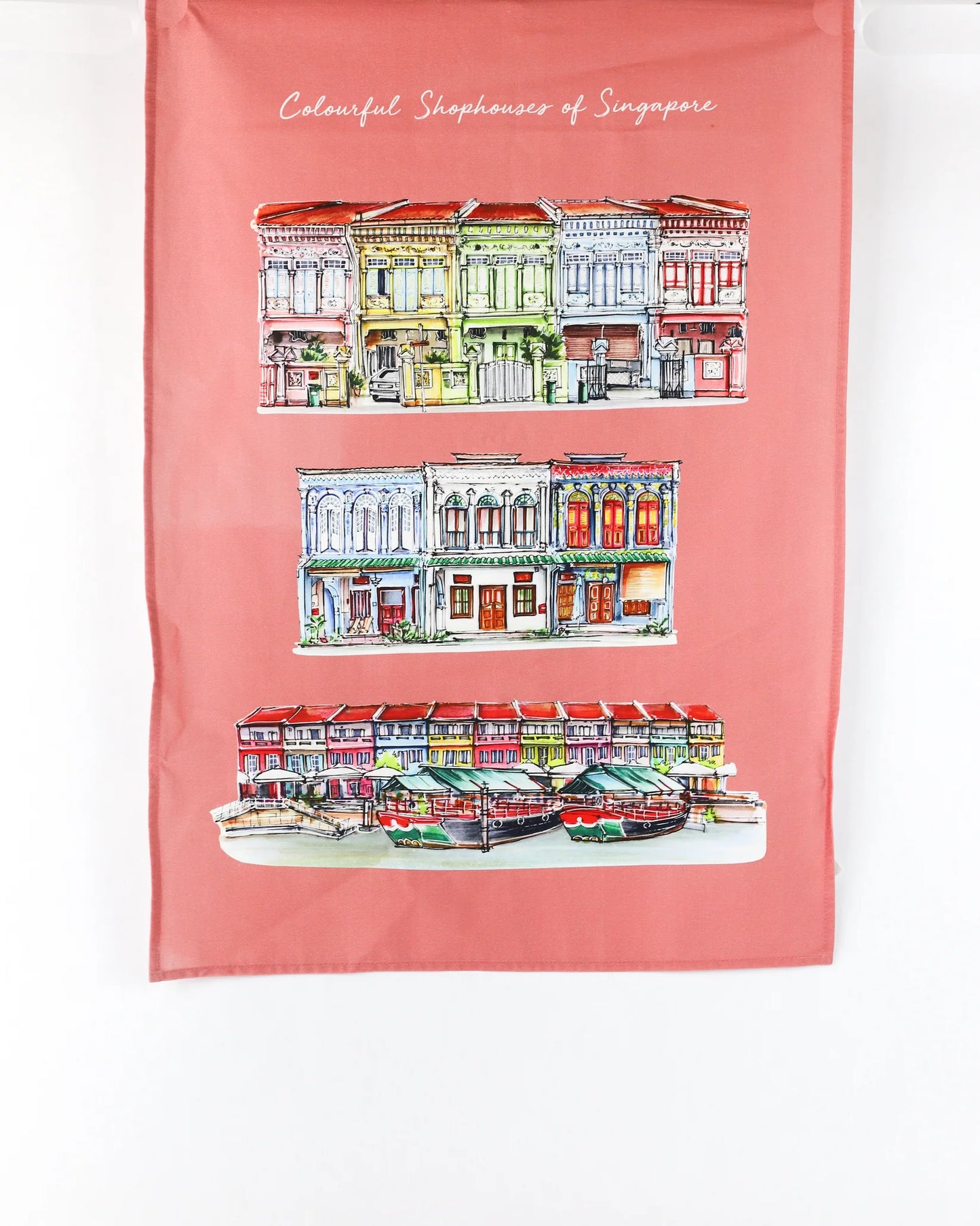 Organic Cotton Tea Towel (Colourful Shophouse)