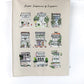 Organic Cotton Tea Towel (Pastel Shophouse)