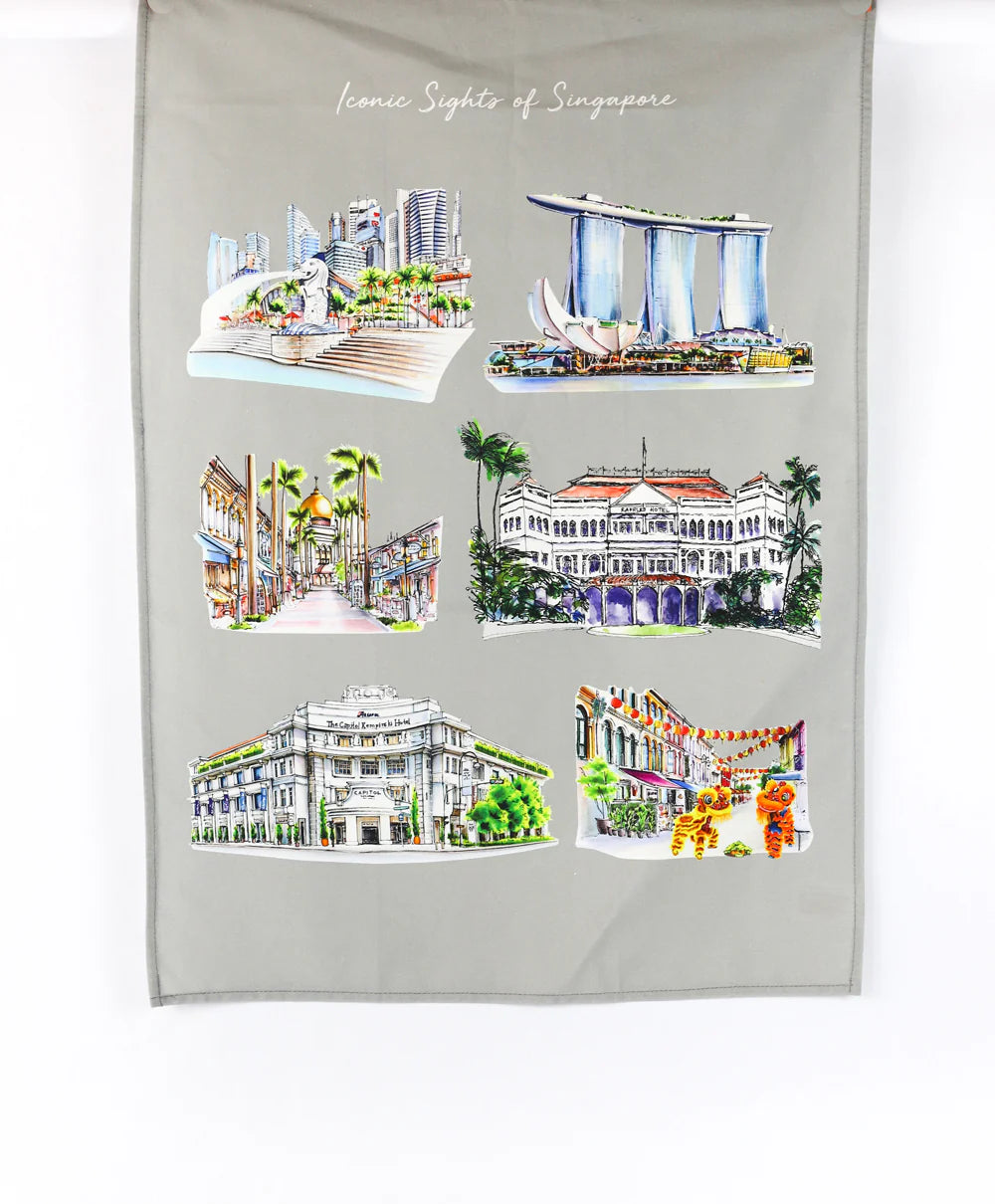 Organic Cotton Tea Towel (Iconic Sights)