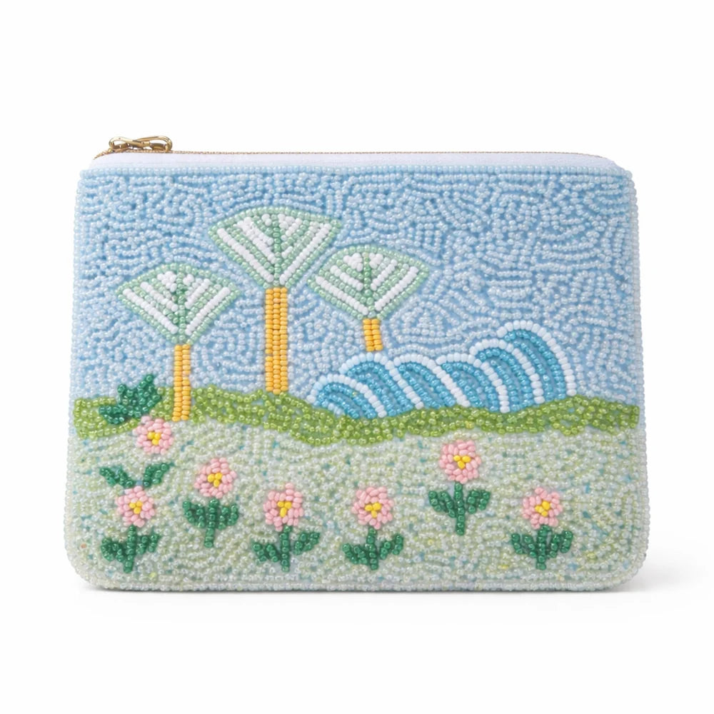Hand-Embroidered Beaded Coin Pouch