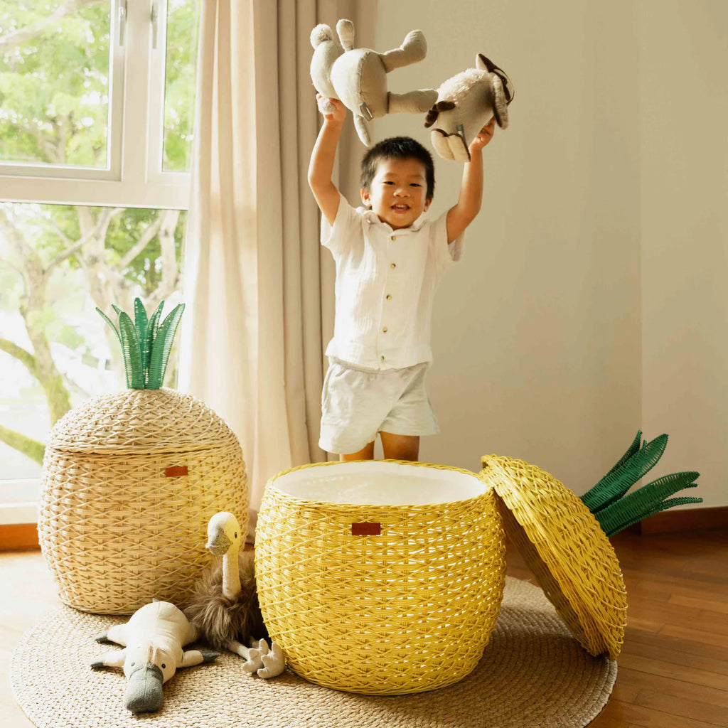 Pineapple Storage Basket - Yellow