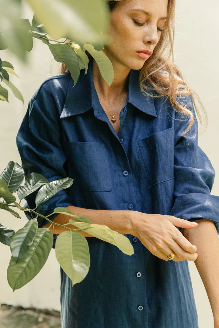 Classic Linen Shirt Dress (3 Colours)