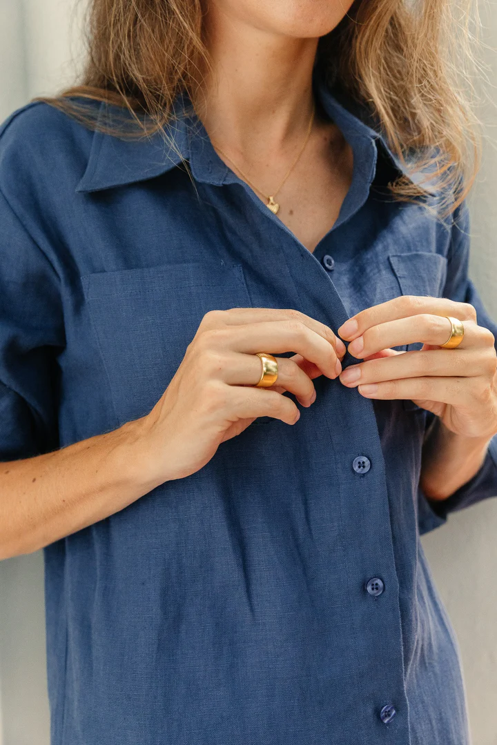 Classic Linen Shirt Dress (3 Colours)