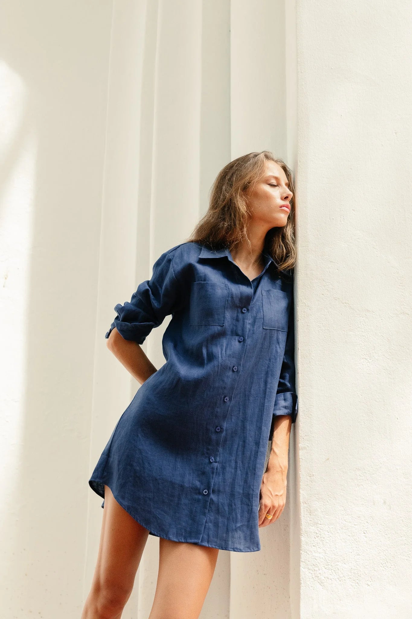 Classic Linen Shirt Dress (3 Colours)