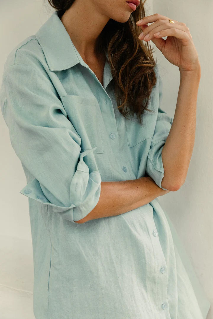 Classic Linen Shirt Dress (3 Colours)