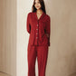 Signature Long Pyjamas Set in Wine