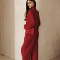 Signature Long Pyjamas Set in Wine