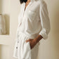 Bamboo-Linen Shirt Set in Whisper White