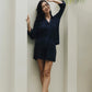 Bamboo-Linen Shirt Set in Midnight Blue